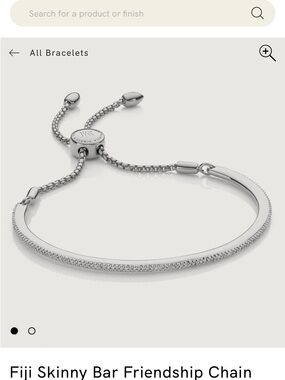 MONICA VINADER Diamond and Silver Fiji Skinny Bar Friendship Chain Bracelet